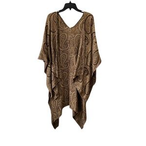 Women’s Mocha Brown Paisley Shawl OS